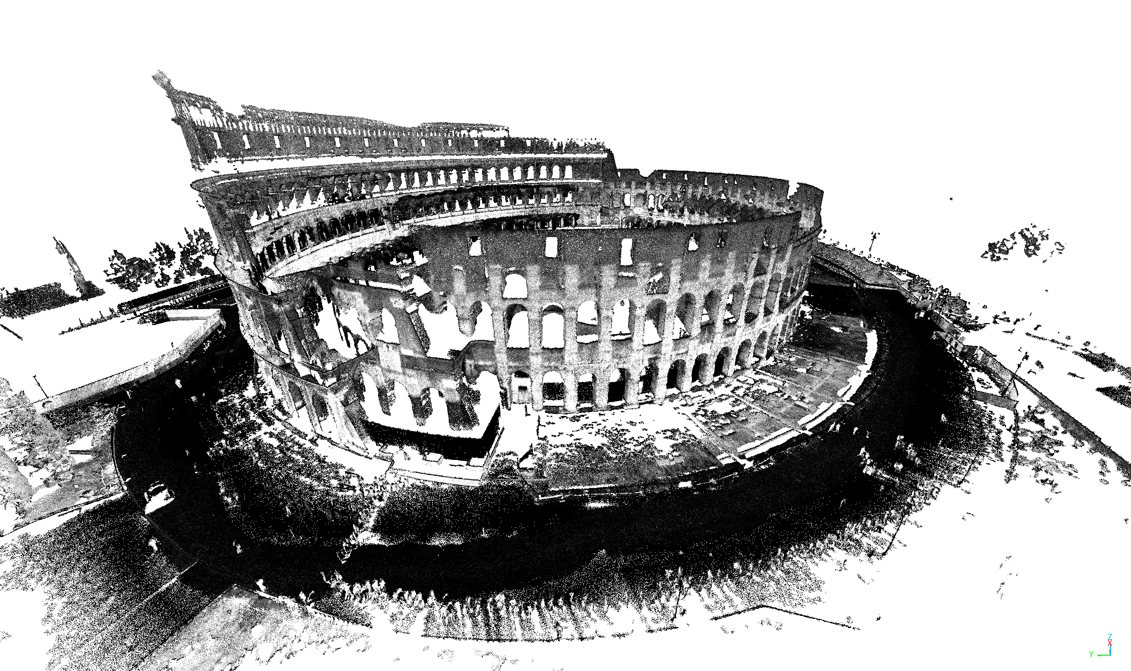 Colosseo nuvola di punti visualizzazione 3D documentazione - Geom. Andrea Gavagnin